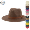 Hot Selling Men's Braided Sun Protection Beach Women Summer Jazz Hat Outdoor Panama Straw Hat