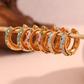 Dreamshow Enamel Jewelry Lucky Four-Leaf Clover Huggie Earrings 18k Gold Plated Stainless Steel Jewelry Boucles D'oreilles