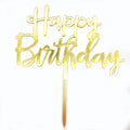 Customized Design Acrylic Cake Topper Silver/Gold/Rose Gold Mirror 'Happy Birthday' Topper for Christmas & Graduation