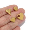 Stainless Steel 18K Gold Plated Three-dimensional Peach Heart love Pendant DIY Bracelet Jewelry Necklace Accessory