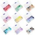 Zhubi Assorted Glass Beads Set 180pcs Gradient Colors Crystal Sea Fish Pearls Round Beads for Bracelets MegaBDM