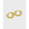 Summer Jewelry 925 Sterling Silver 18K Gold Plated Round Circle Clip Earrings for Women