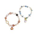 Adjustable Fresh Water Pearl Bracelets Pink Crystal Aquamarine Bracelet Natural  Stone Bracelet