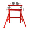 H403 Industrial Grade Steel Pipe Jack Stand with Adjustable Double Roll and Stainless Wheel Customizable OEM Support