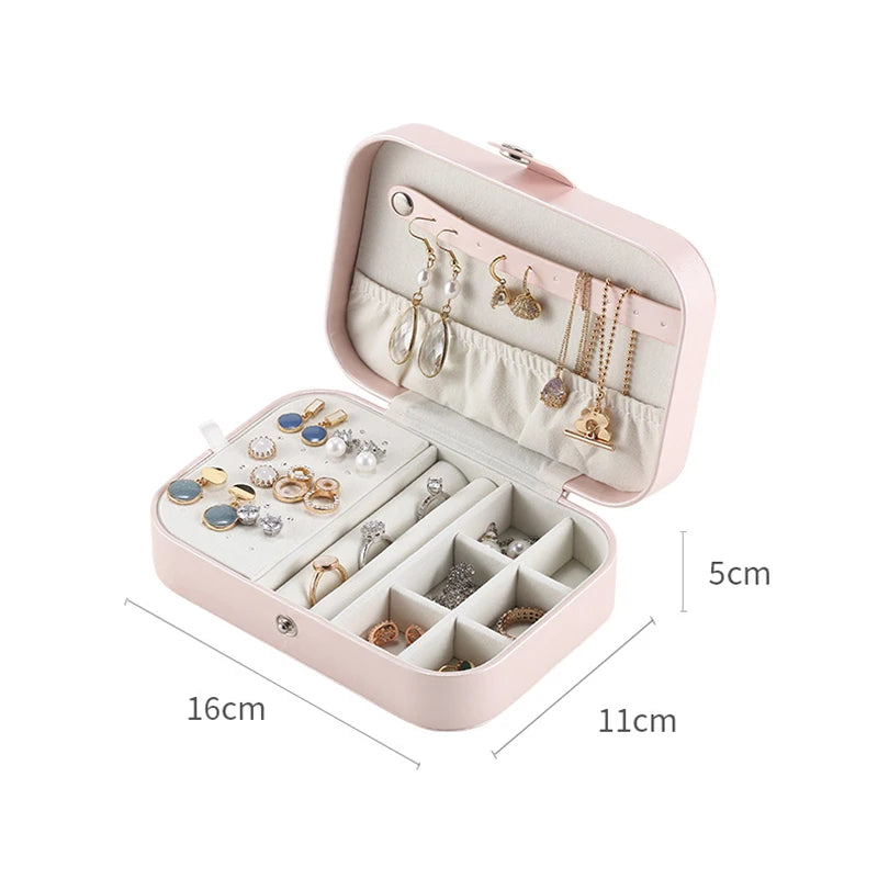 Wholesale Custom Travel Jewelry Box With Logo Small Ring Necklace Earring Joyero Jewellery Organizer Wedding Gift Case