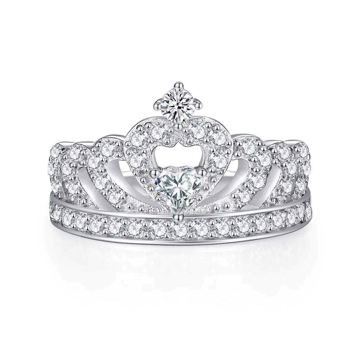 Somen 0.2Ct Crown Engagement Sterling Silver Rings Cubic Zirconia Full Inlay 925 Women Ring Wholesale