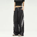 Simple Design Color Matching Low Waist Loose Pants Women Straight Leg Oversized Cargo Pants