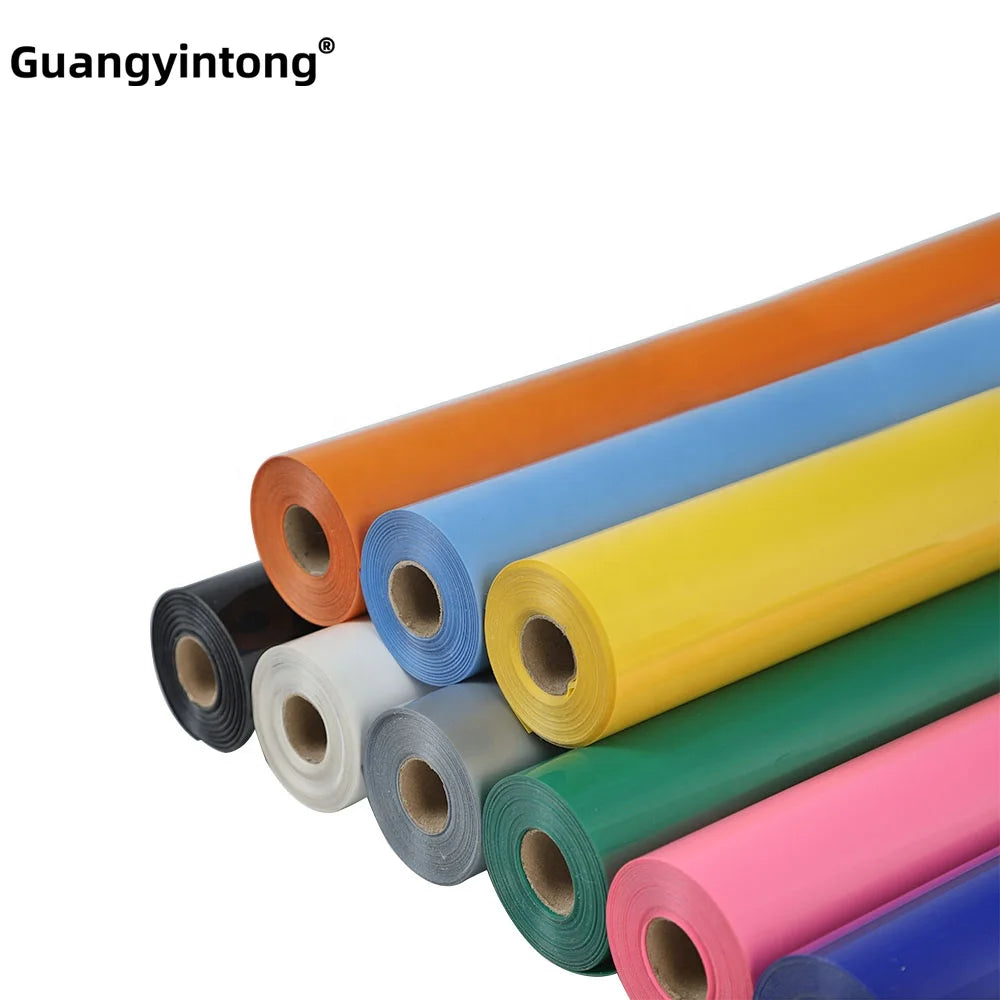 Glossy Yellow Gold PVC Heat Transfer Vinyl Film Reflective HTV for Shirts Gravure Printing