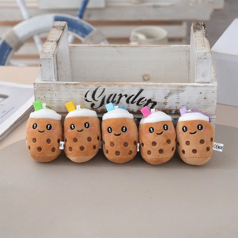 Peluches Mini Cute Boba Cups Bubble Milk Tea Plush Keychain Plush Toys Doll Boba Plushie Keychain Stuffed Animal Toys Bag Charms