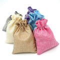Wholesale Custom Logo Jute Key Chains Pouch Linen Reading Glasses Bag with Drawstring for Skin Care Textile Packaging
