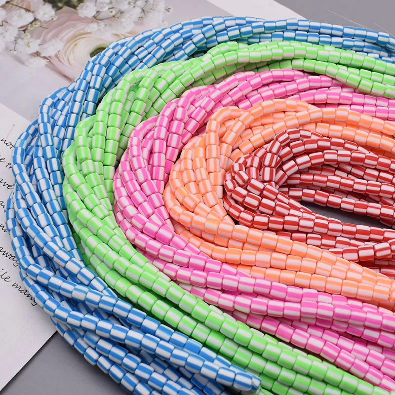 6mm 60pcs/lot Hot Sell Colorful Bucket Shape Soft Clay Beads  Polymer Clay Loose Spacer Beads for Jewelry DIY