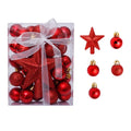 30pcs Small Shatterproof Red Christmas Ball Ornaments with Hooks Xmas Tree Decoration DIY Handcraft Box Packed
