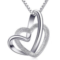 Top Selling Two Heart Pendant 925 Sterling Silver Necklace for Women Ladies