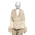 OFTBUY 2024 Fashion Hot Autumn and Winter New Style Detachable Real Fox Fur Placket Cuffs Fur Sweater and Fur Jacket
