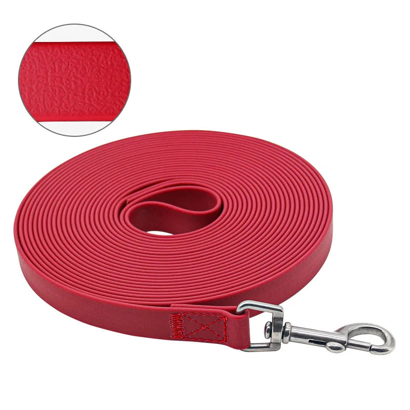 Hot Selling Eco-Friendly Dog Leash Durable High Strength Flexible Polyester Webbing PVC Waterproof Stainless Steel Snap Solid