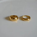 Trendy Women Ring Jewelry Minimalist 18K Gold Plated Stainless Steel Stackable Gold Dome Ring Statement Chunky Rings