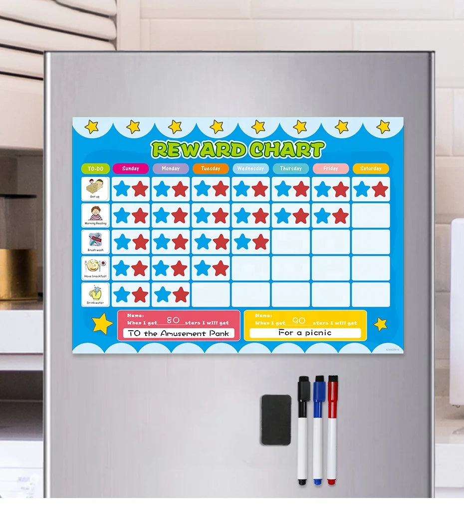 Magnetic Star Reward Chart Design Cute Form Good Habit Reward Chart