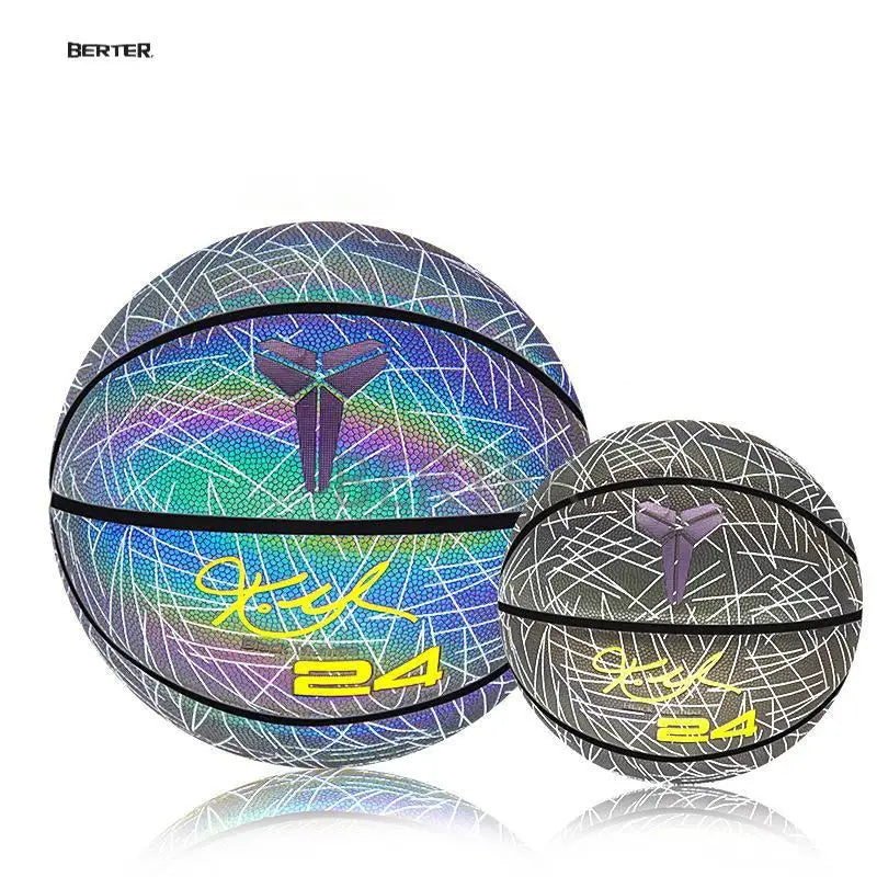 BERTER Branded Holographic Dazzling Light-up Basketball Competition Street Gift Reflective Basketball Customizable Gift Box