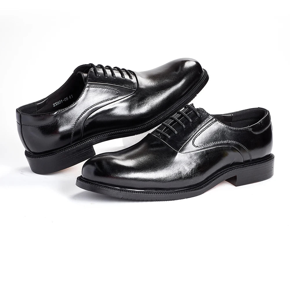 Handmade Custom Men Wedding Formal Shoes Genuine Leather Trendy Oxford Lace-up Shoes Suitable for Workplace Office Formal Shoes