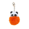 Kawaii Pompom Panda Keychains Bag Pendant Charm Accessories Pu Leather Animal Panda Key Chain Key Ring Rabbit Fur Ball Keychain
