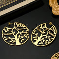 Duoying  Personalized  Tree Family 1-8 Nameplate Big Drop Earrings Personalized Name Hoop Earrings