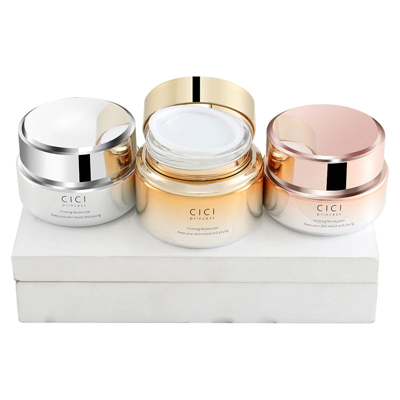 30g 50g Wide Mouth Round Glass Plating Eye Cream Container Luxury Empty Electroplating pink Gold Silver Cosmetic Face Cream Jar