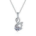 Fashionable S925 Sterling Silver Necklace Moissanite Stone One Carat Little Swan Pendant Versatile Collar Chain