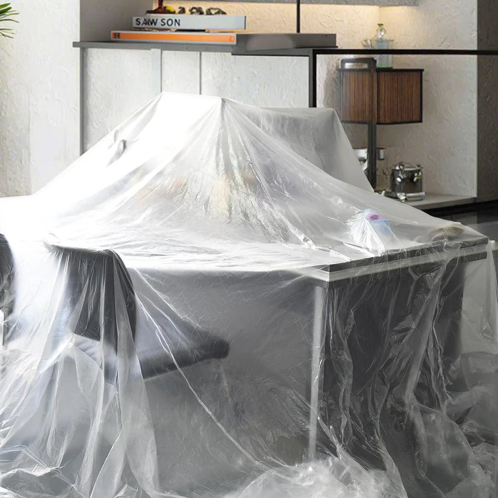 LDPE clear Plastic Drop Cloth/dust Resist Film Furniture Cover
