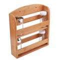 Multifunctional Wall-mounted Bamboo Storage Rack for Kitchen Seasoning Wood Placement Rack for Salt & Spice Organization
