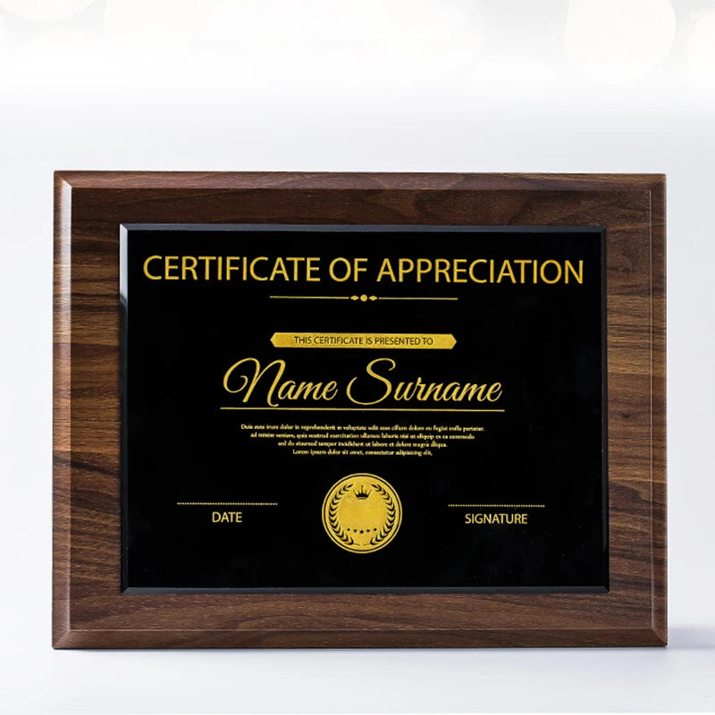 Personalized Wood Engraved Award Plaque Recoginition Service Wood Plaque for Corporate Gift Achievement