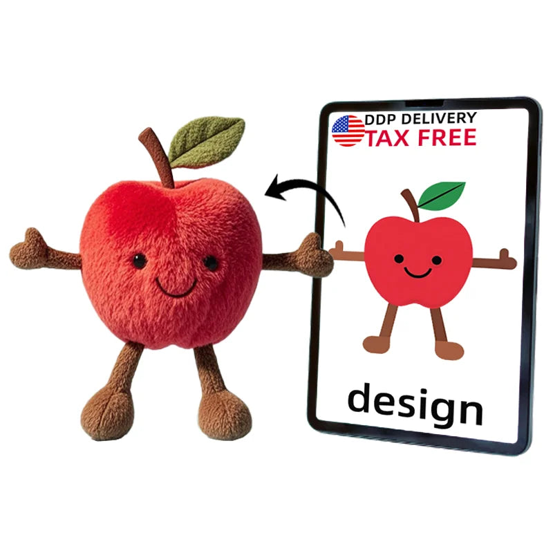Custom Plush Toy Factory OEM ODM Stuffed Fruit Apple Doll Maker Cartoon Plushies Personalized Soft Toy Manufacturer Wholesale