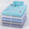 New Palo Youth men's short-sleeved shirt pure cotton embroidered pocket shirt casual all-over top cotton