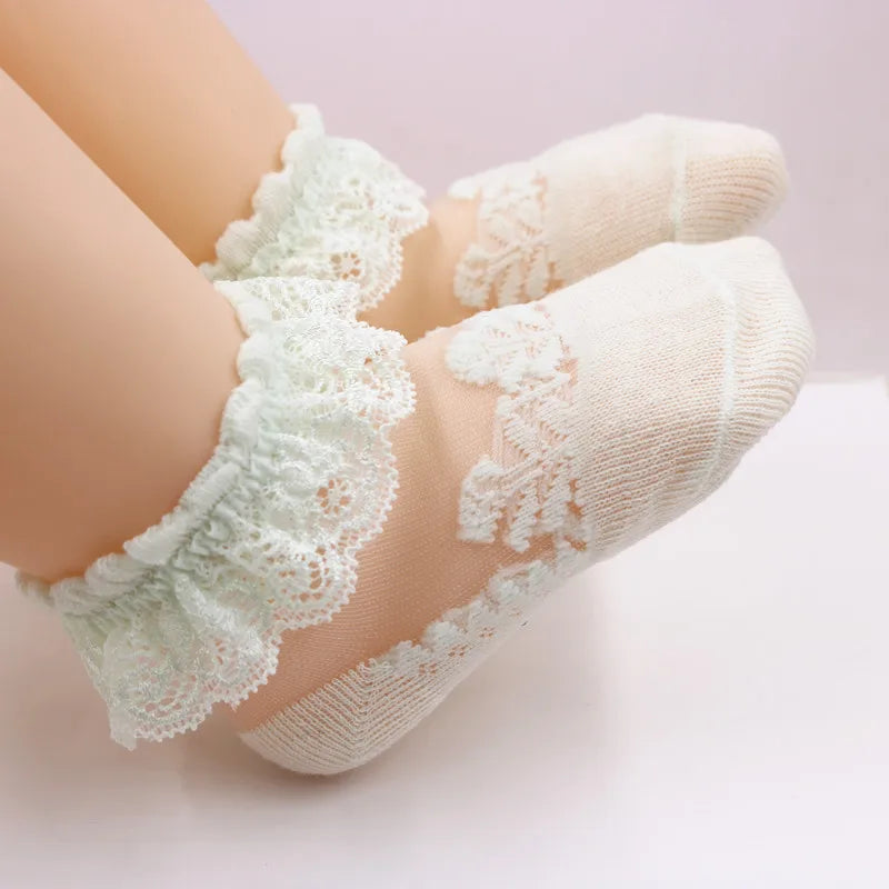 Summer Girl Socks Ruffle Socks for Little Girl Kids Lace Flower Princess Mesh Toddler  Newborn Infant Baby Socks