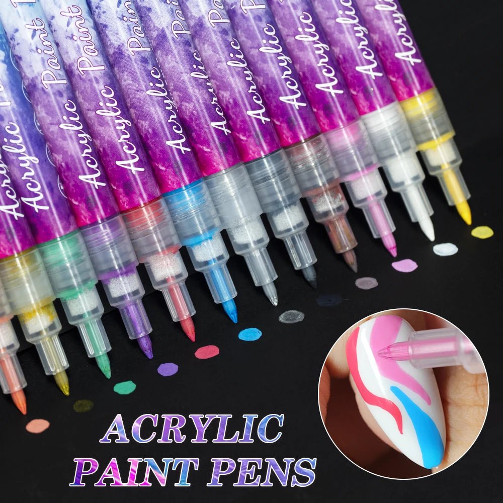 ZRKGEL 12 Colors Professional Nails Factory Newest Design with Graffiti Pen Long Lasting Dry Fast High Pigment Graffiti Pen Set