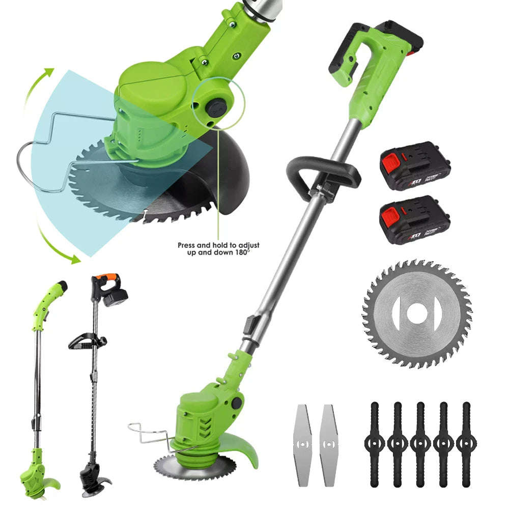 12V 24V Electric Lawn Mower Rechargeable 8000mAh Li-ion Battery Cordless Grass Trimmer Portable Brushcutter Home Garden Supplier