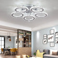 5 Rings Surface Mounted Bedroom Living Room Crystal Ceiling Light Round