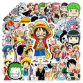 50Pcs Funny One Piece Luffy Cartoon Vinyl Stickers for Laptop Luggage Notebook Decor Waterproof Anime Sticker