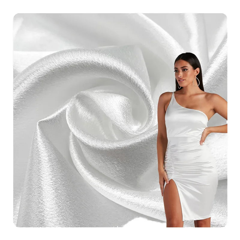 Factory Wholesale Price Home Textile 100% Polyester Plain Weave Solid Color Fabric Glossy Satin Fabric