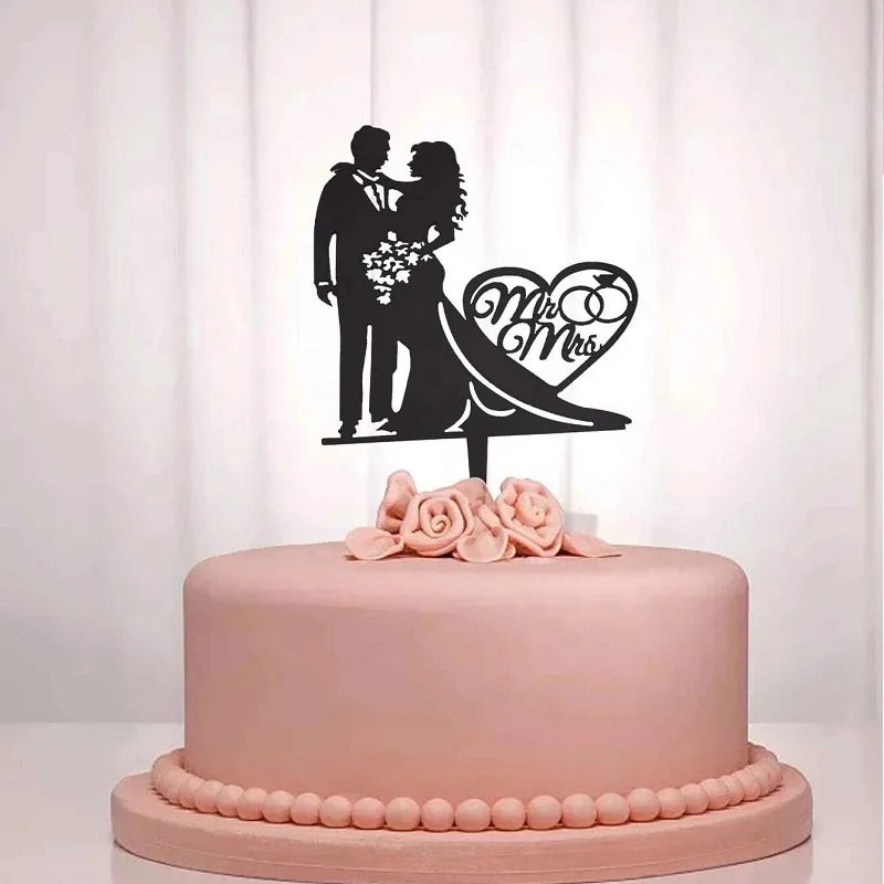 MrMrs Custom Acrylic Cake Toppers for Proposing Marriage at Parties Unique Wedding Numbers Cake Accessory