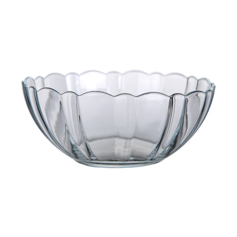 Creative Multi-size Lotus Shape Tempered Glass Bowl High Temperature Microwave Oven Special Soup Noodle Bowl Salad Dessert Bowl