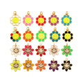 Happy Smiling Face Sun Flower Enamel Charm Pendant 18K Real Gold Plated Jewelry Accessories for Bracelets Necklaces Making M28