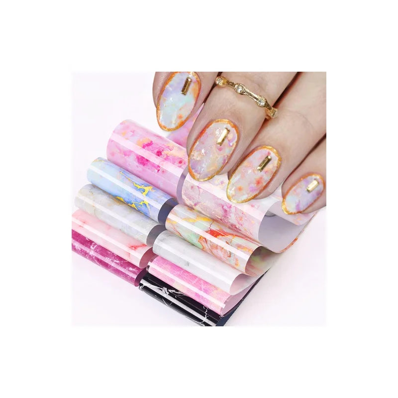 Nail Art Transfer Foil Sticker Flower French Tip Wraps Adhesive Decals Nails Decoration Manicures Accessories