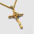 Wholesale Fashion Simple Titanium Steel Pendant Necklaces Personality Stainless Steel Hip Hop Rose Cross Necklace for Men