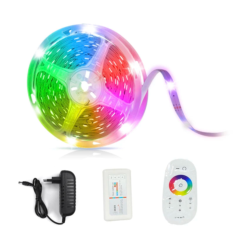 3D Outdoor RGB LED Strip Lights Smart Infrared Control Powered Rope Lights for Wedding Decoration TV Back Lighting Outdoor Use