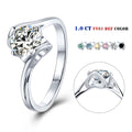 Abiding 1Ct Moissanite Ring 925 Sterling Silver Jewelry Solitaire Engagement Diamond Wedding Ring for Women