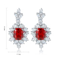 925 Sterling Silver Luxury Fancy Design Lab Grown Ruby Stud Earring Exquisite Fashion Jewelry Women's Anniversary Party Gift