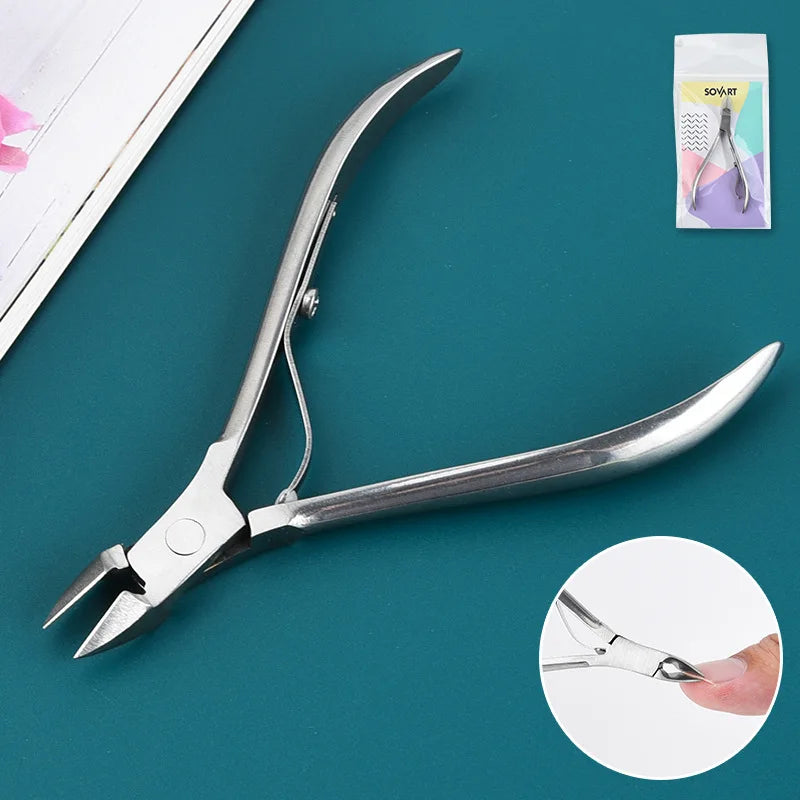 Single Spring Cuticle Nippers Stainless Steel Trimmer Cutter Pointed Blade Nail Cuticle Dead Skin Clipper Manicure Tool