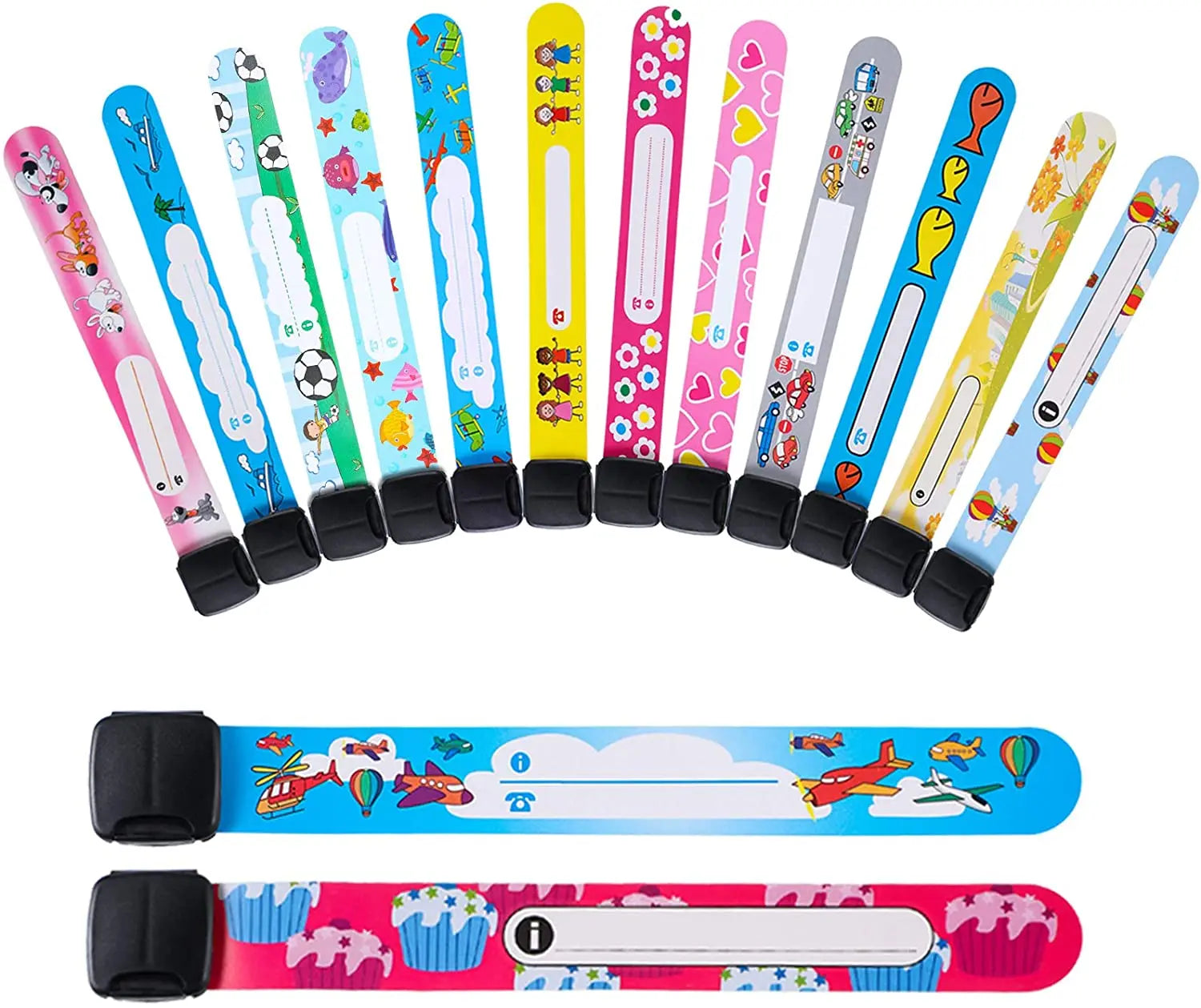 Safety PVC Customizable Anti-lost ID Wristbands Kids Child Travel Event Field Trip Outdoor Activity Reusable Adjustable
