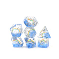 2024 NEW Custom Board Game DND Glitter Dice Resin Round Edge Transparent Rainbow & clouds Dice Set