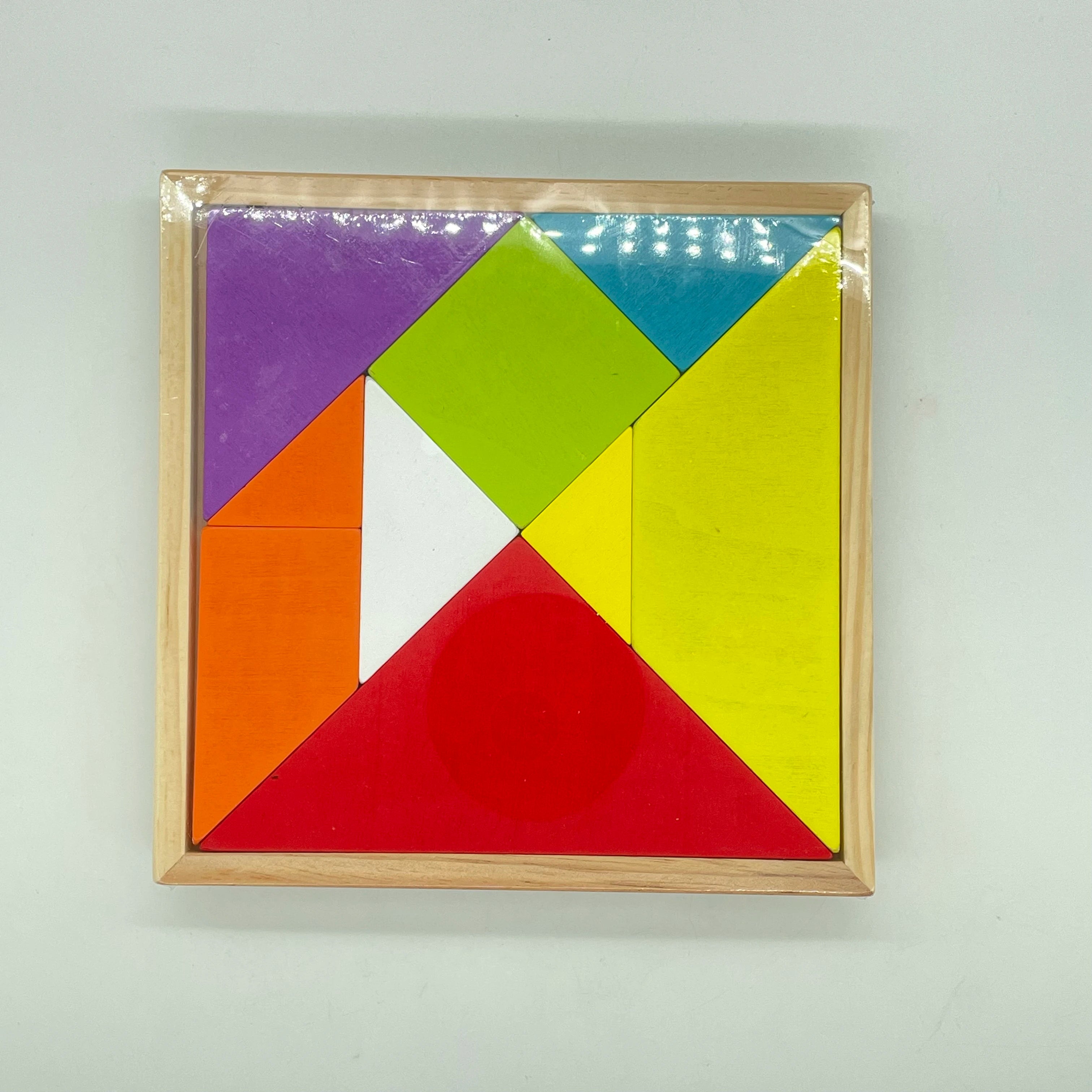 Hot Selling Kid Early Educational Toys Wooden Tangram Creative Wooden Nine-Piece Puzzles Learning Board